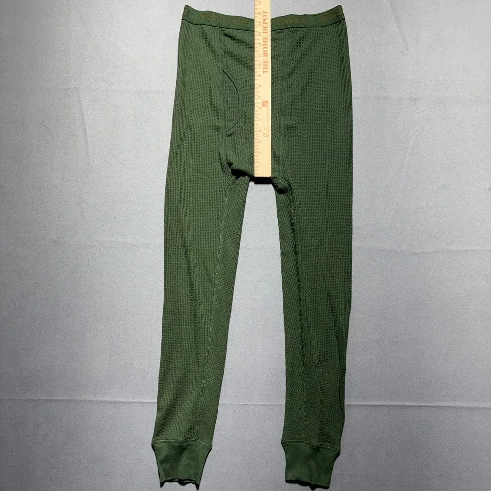 Joe Boxer Mens Olive Green Waffle Knit Thermal Underwear Pants Long Johns Size M